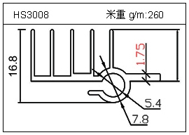 門窗鋁型材HS3008