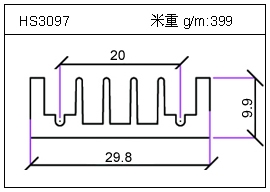 高密齒鋁型材HS3097