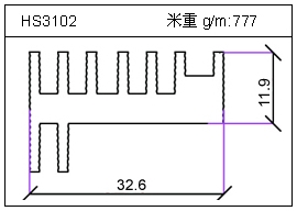 高密齒鋁型材HS3102